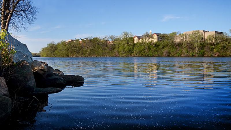 Riverbank and campus